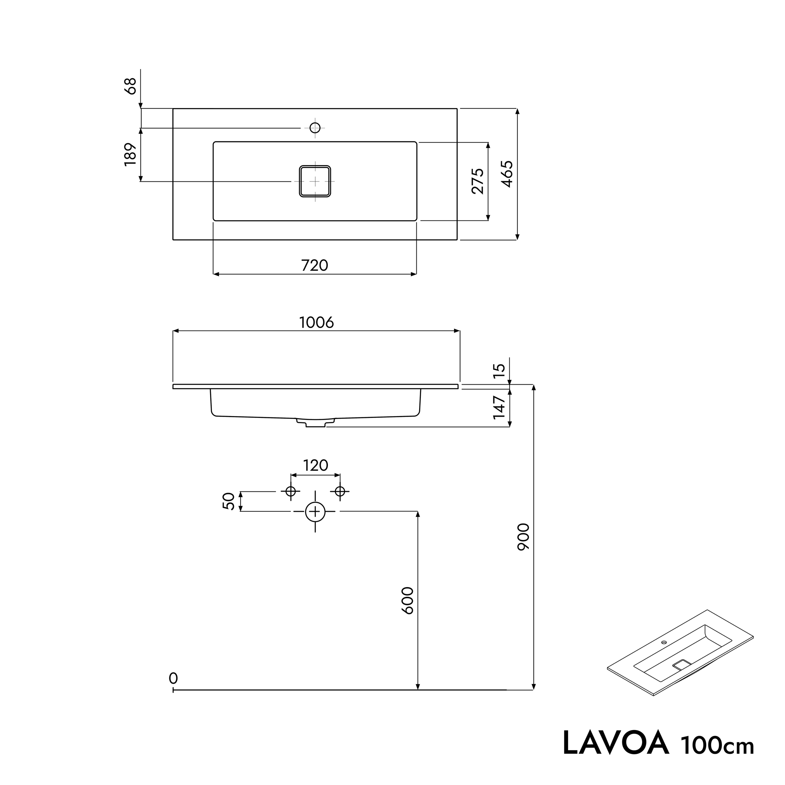 Szafka podumywalkowa LAVOA 100 cm