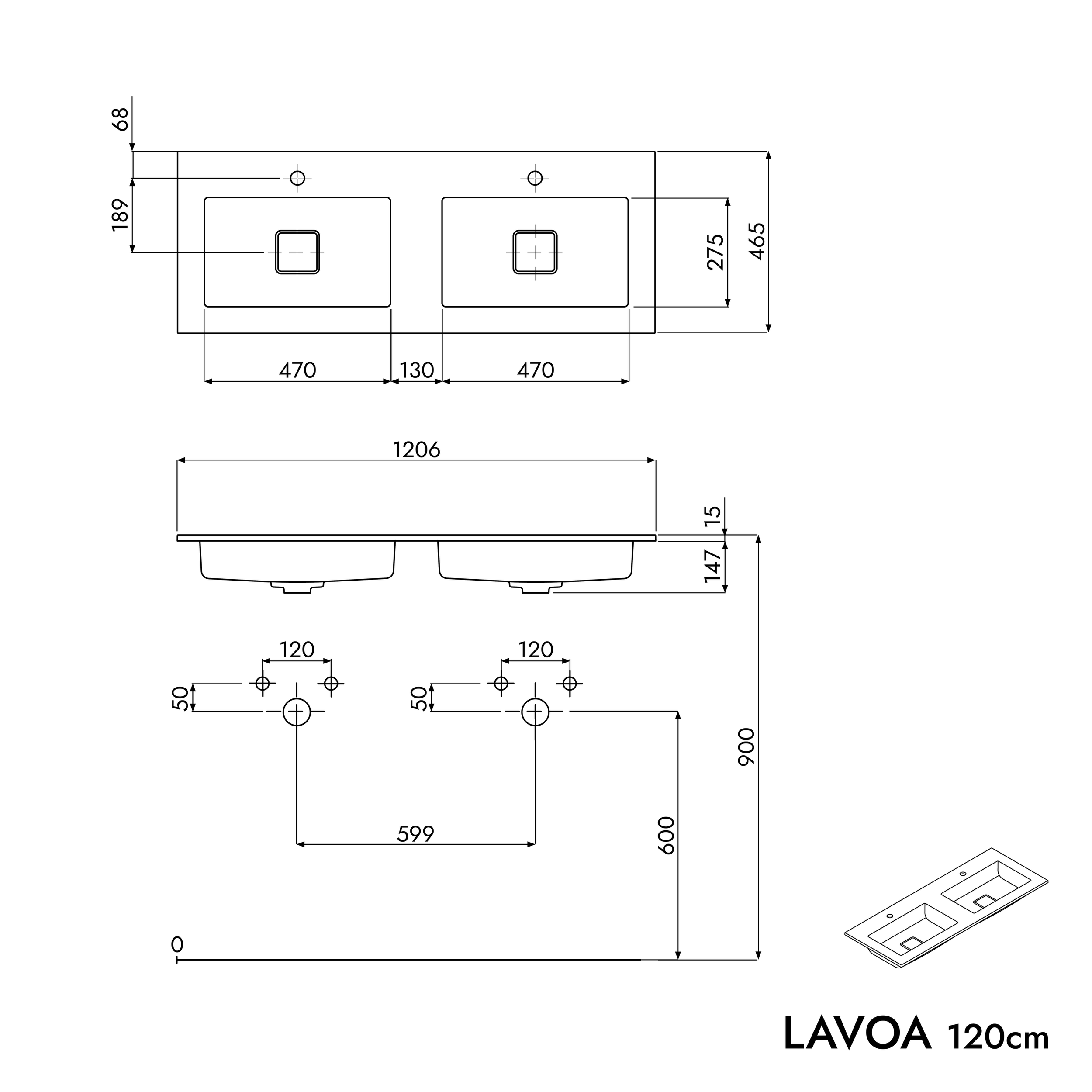 Szafka podumywalkowa LAVOA 120 cm