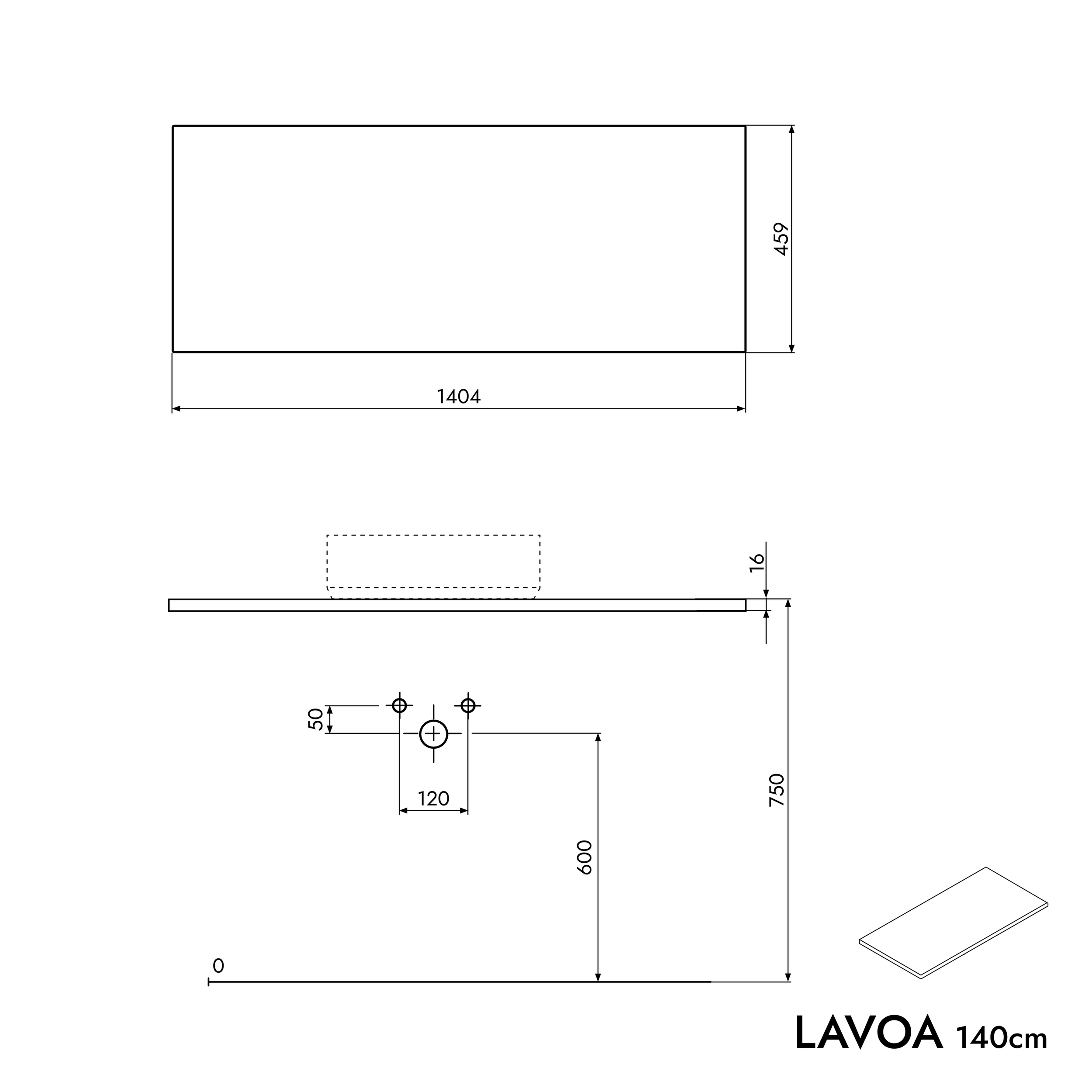 Szafka podumywalkowa LAVOA 140 cm