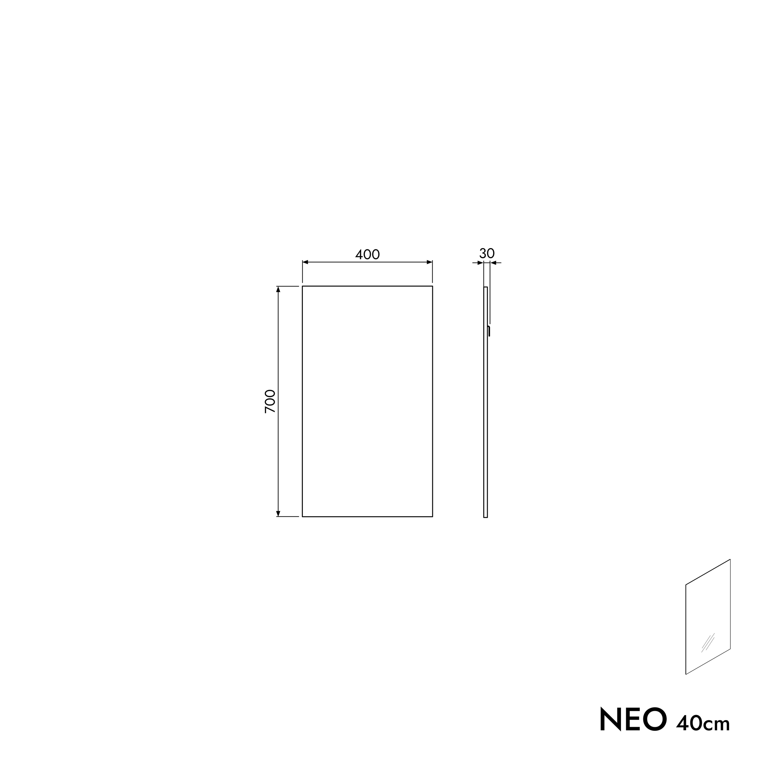 Zestaw mebli łazienkowych do WC dla gości TIM 40 cm