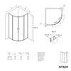 Kabina prysznicowa półokrągła NT509 drzwi przesuwne