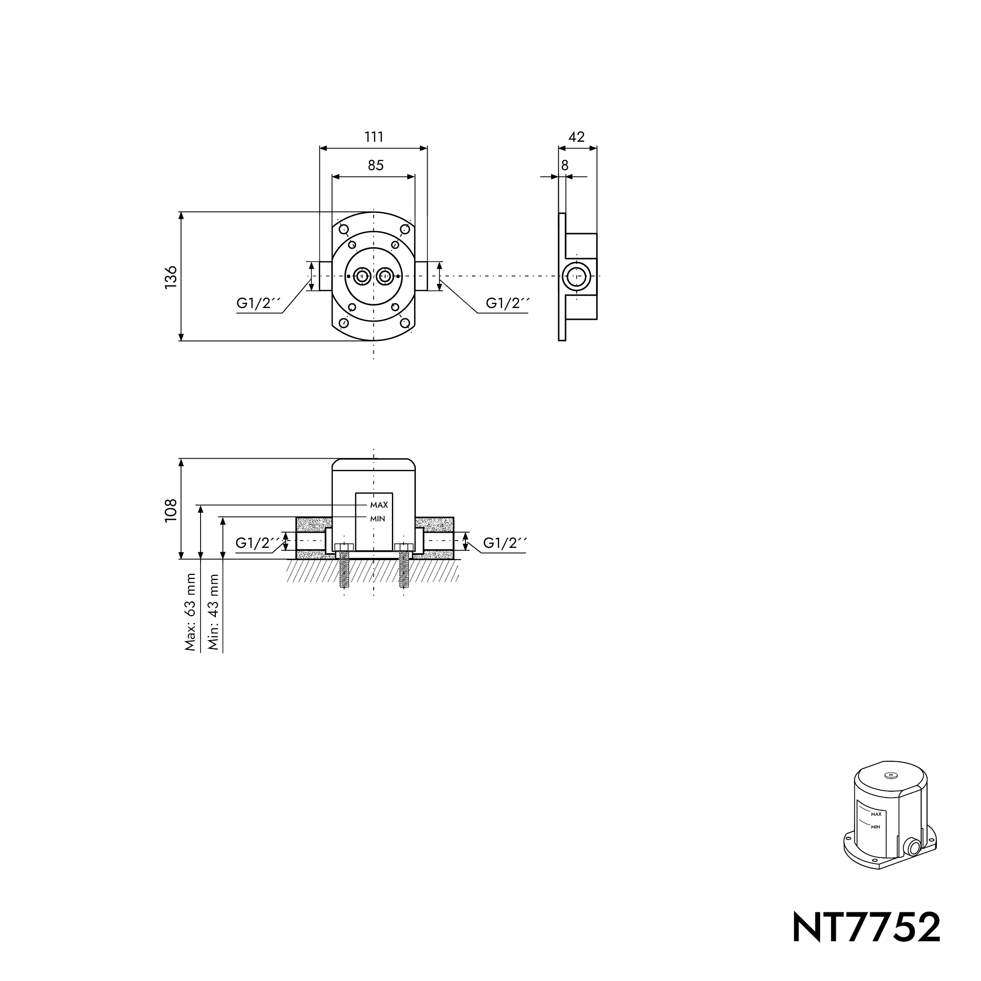 Wolnostojąca bateria wannowa NT7752