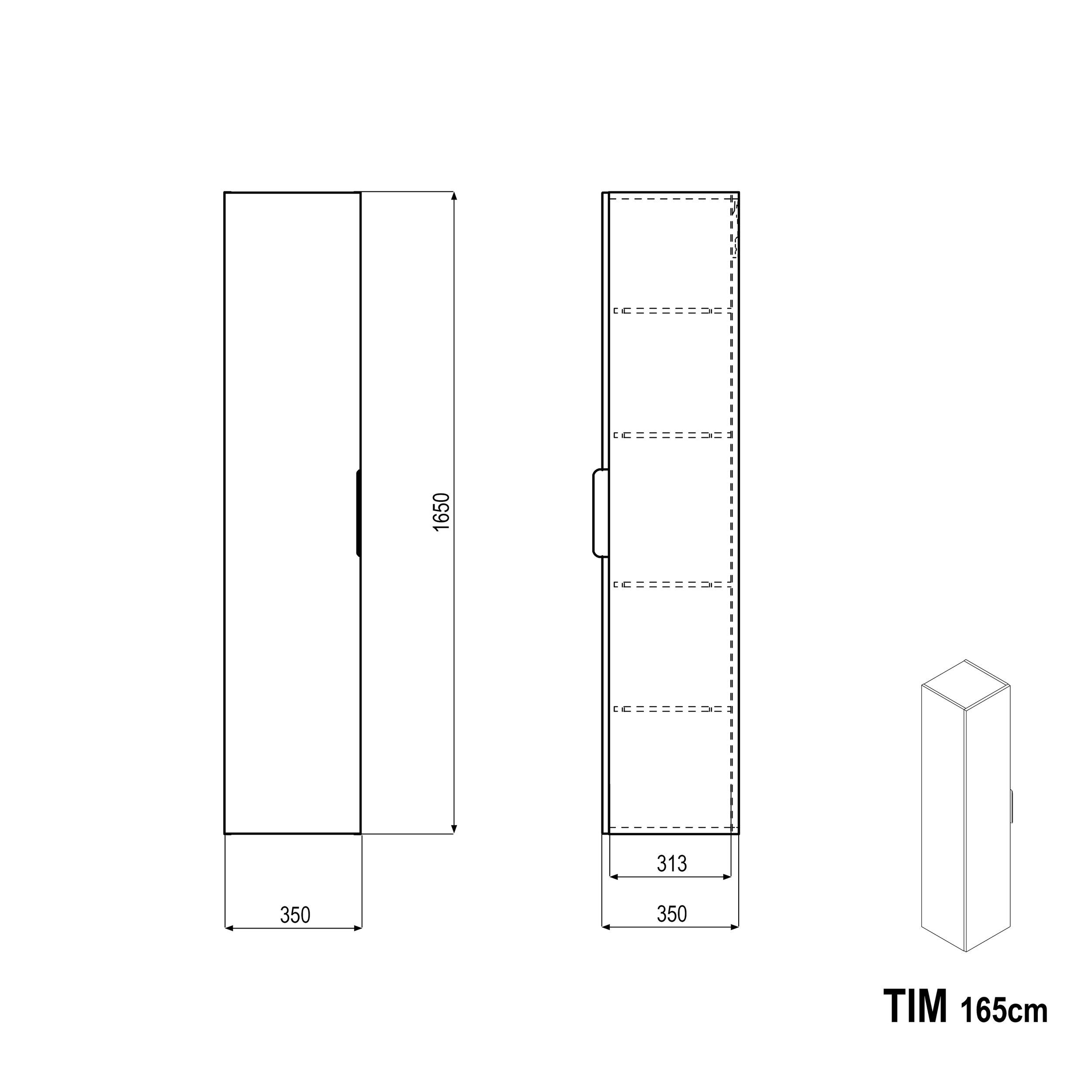 Szafa wysoka TIM 165 cm