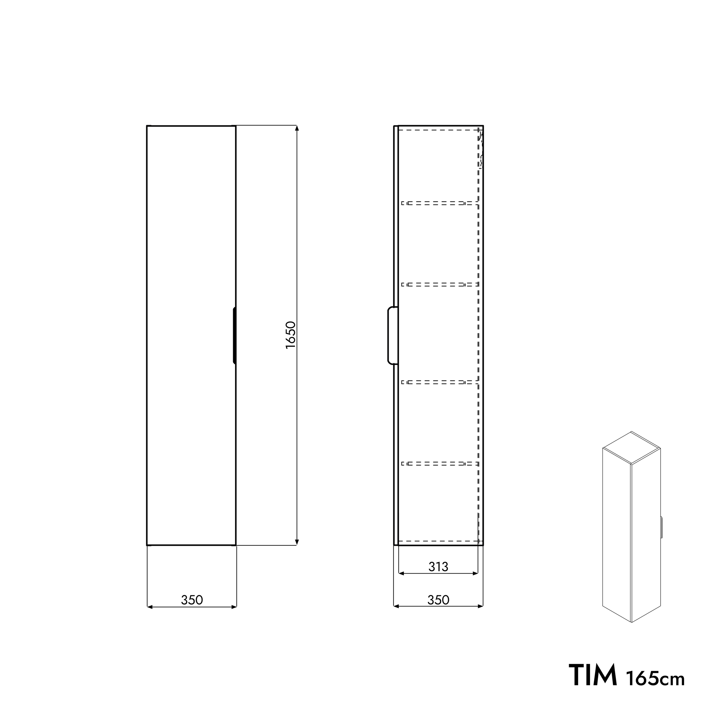 Zestaw mebli łazienkowych TIM 80 cm z umywalką ceramiczną