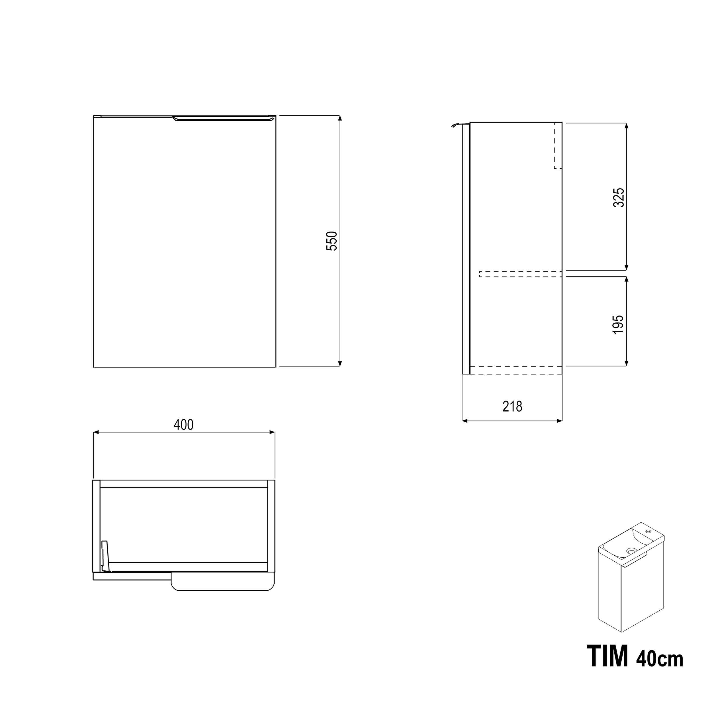 Szafka podumywalkowa TIM 40 cm