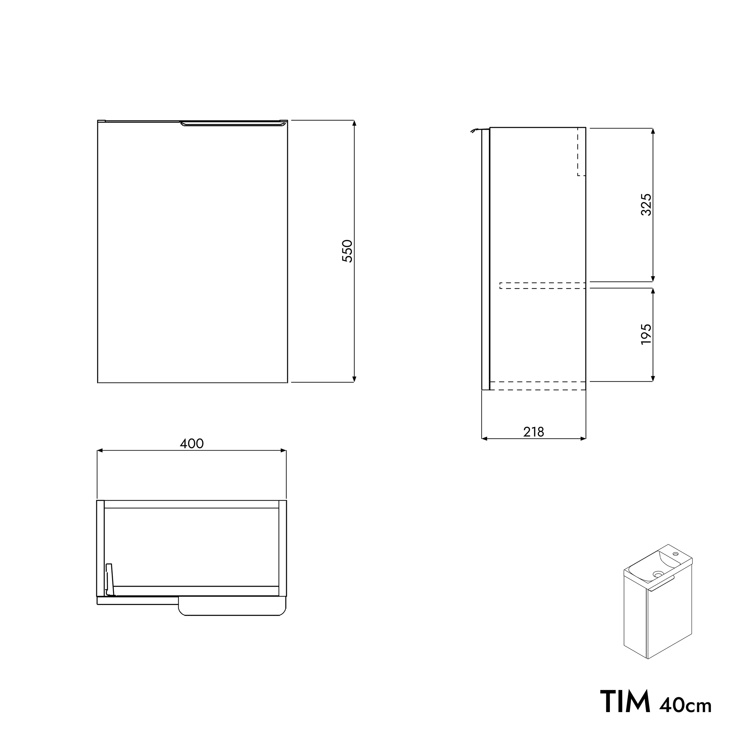 Szafka podumywalkowa TIM 40 cm