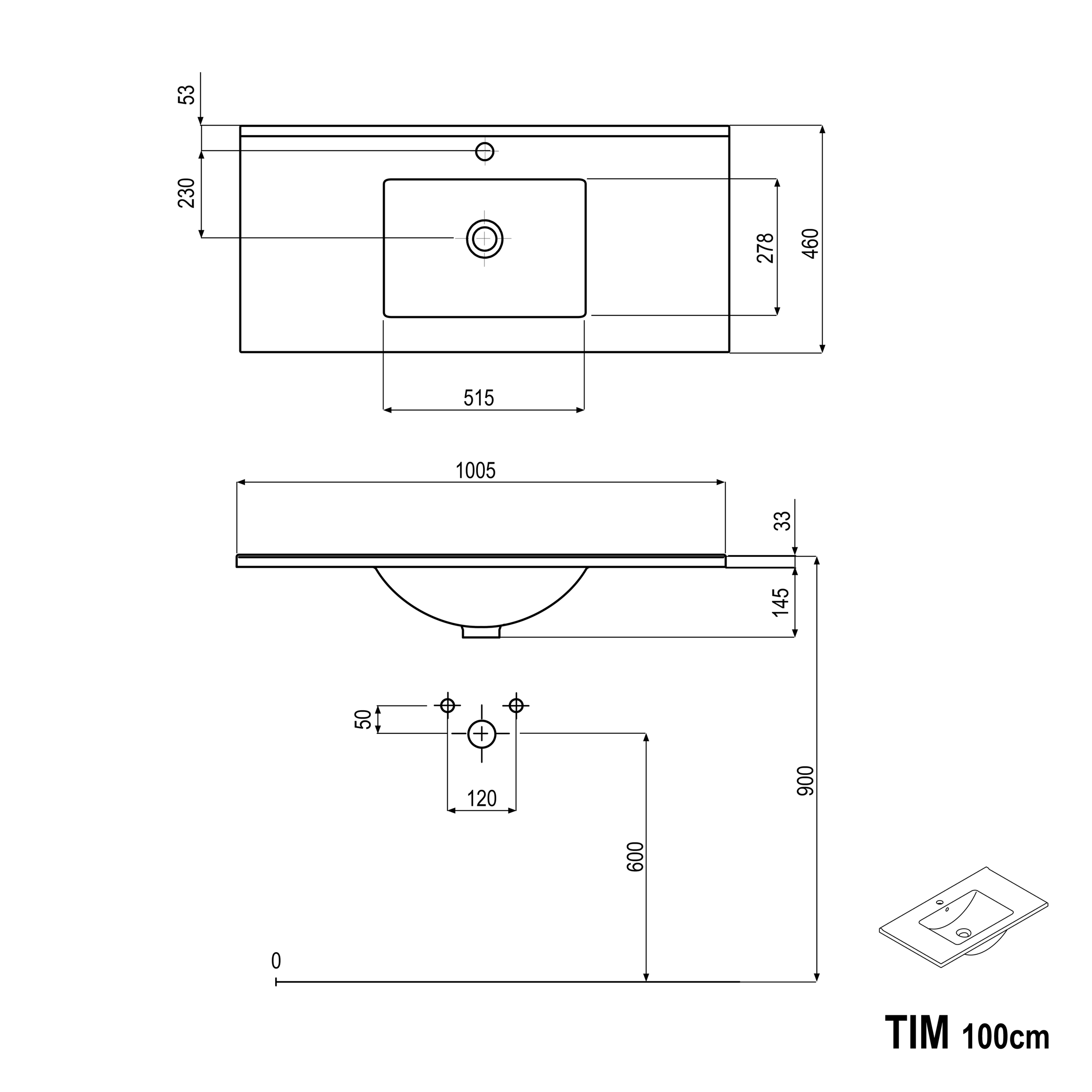 Szafka podumywalkowa TIM 100 cm