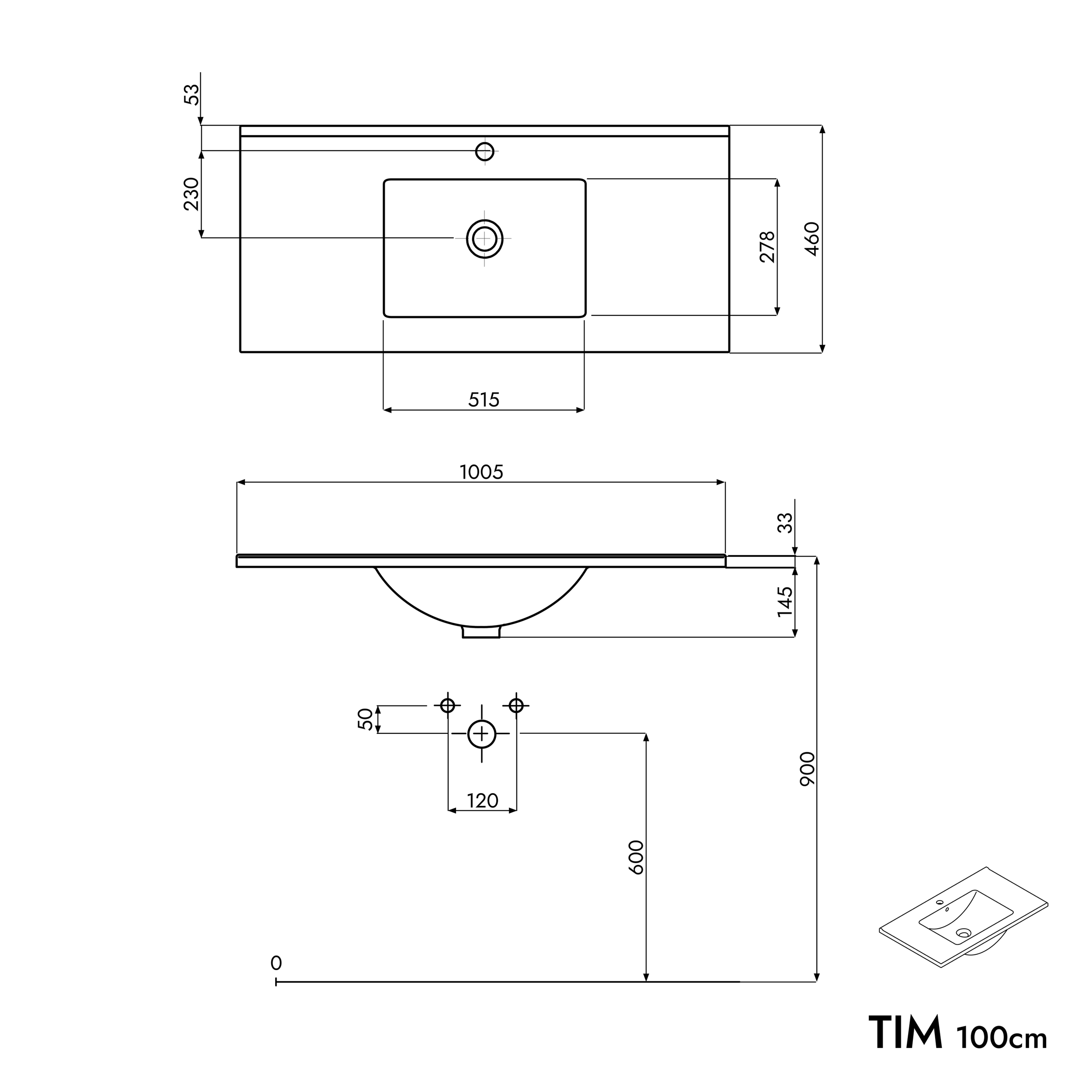 Szafka podumywalkowa TIM 100 cm