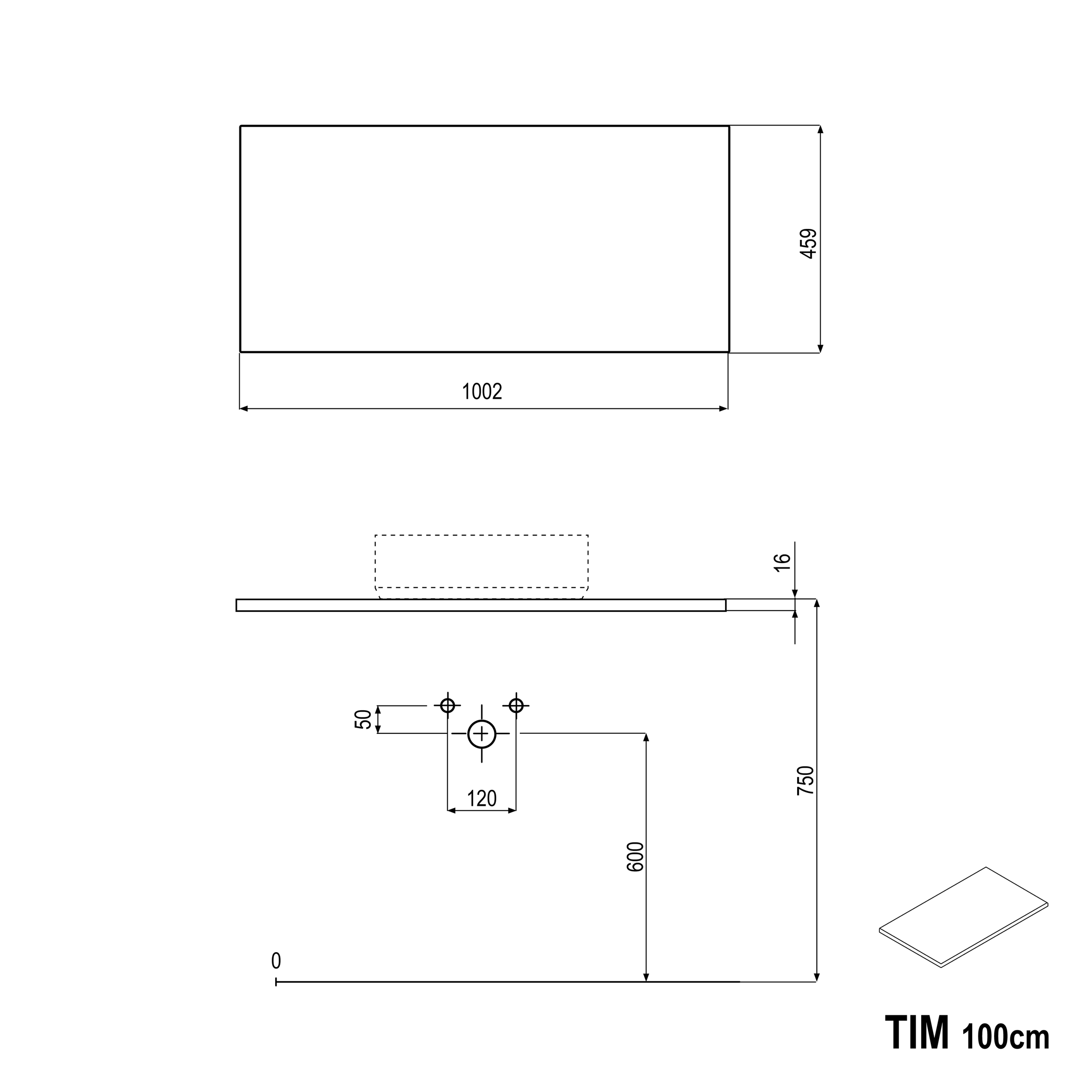 Szafka podumywalkowa TIM 100 cm