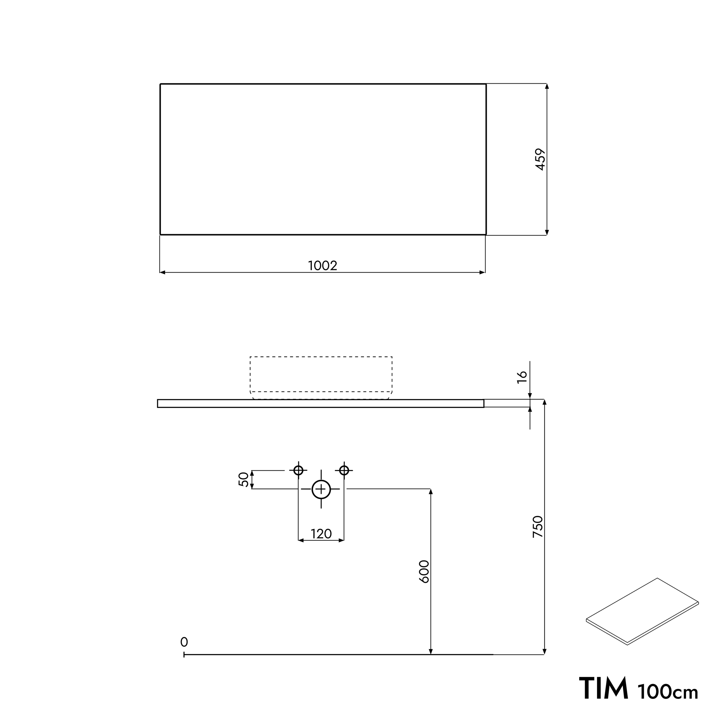 Szafka podumywalkowa TIM 100 cm