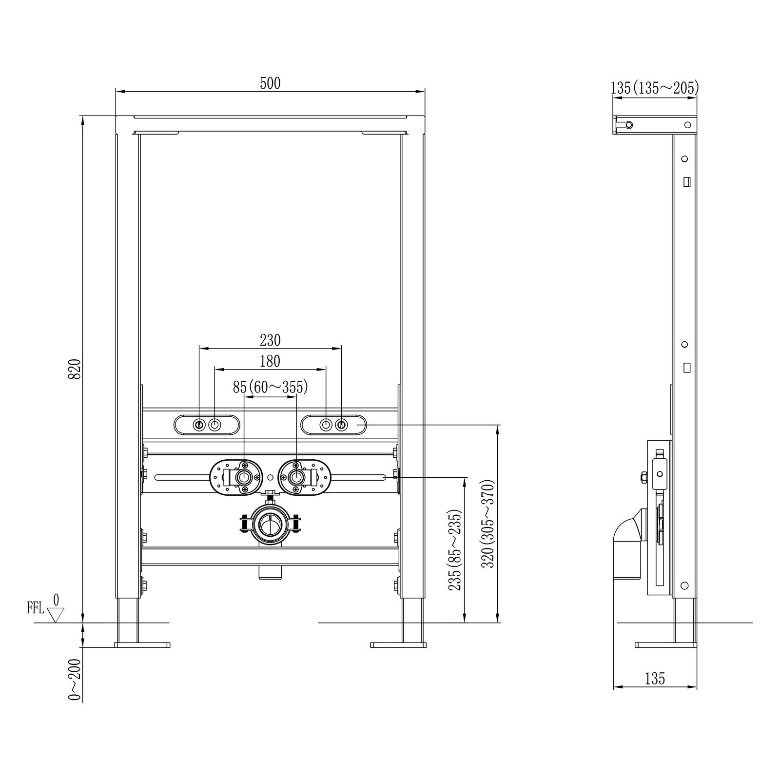 Bidet element podtynkowy element montażowy G30013A