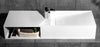 Umywalka nablatowa / ścienna TWG06 odlew mineralny Solid Stone – 120 x 42 x 20 cm – biały mat