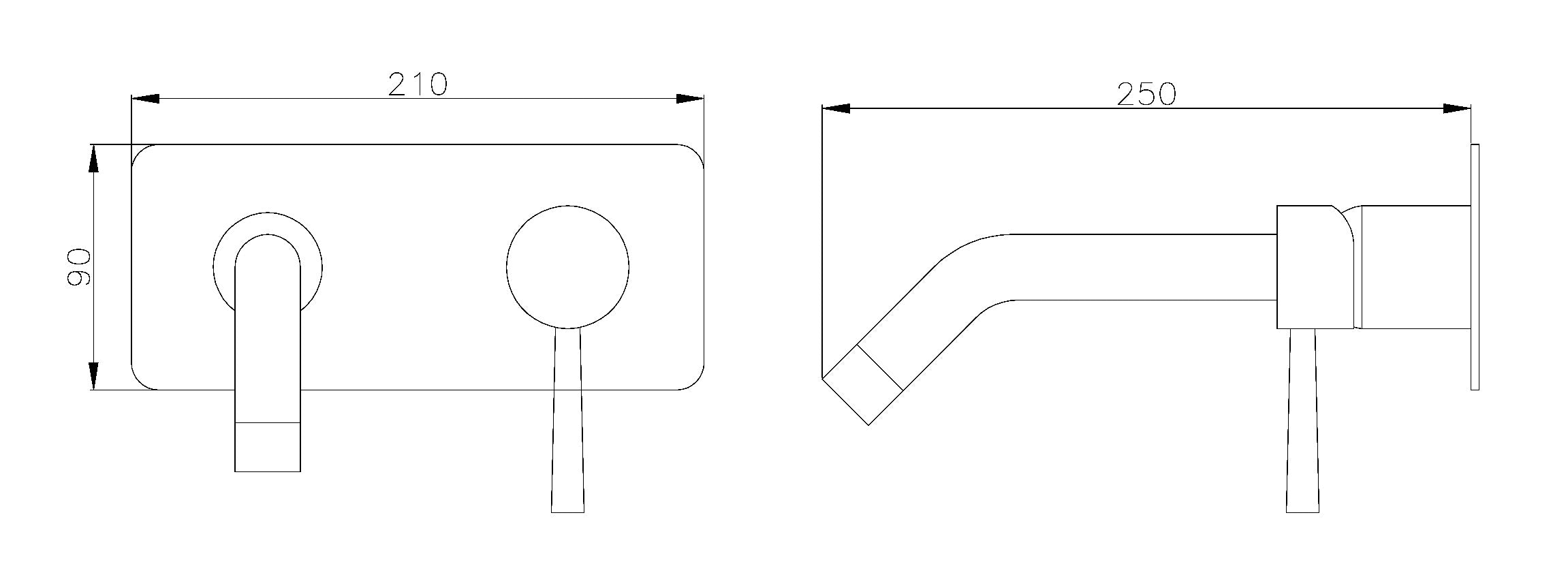 Bateria umywalkowa ścienna XX0539B