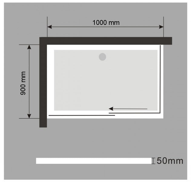 Brodzik prysznicowy prostokątny - 100x90cm - z zestawem odpływowym