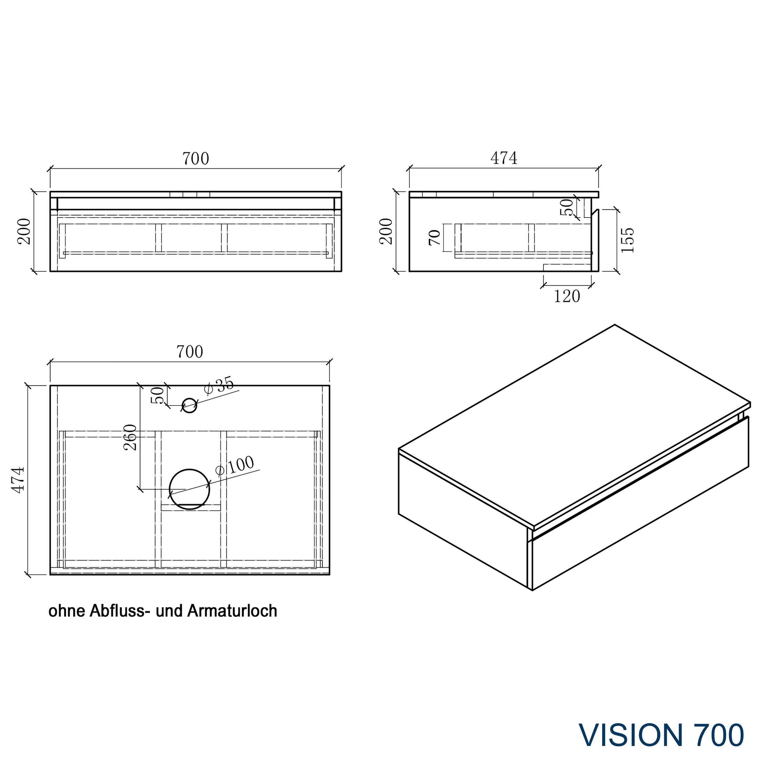 Szafka podumywalkowa Vision 700
