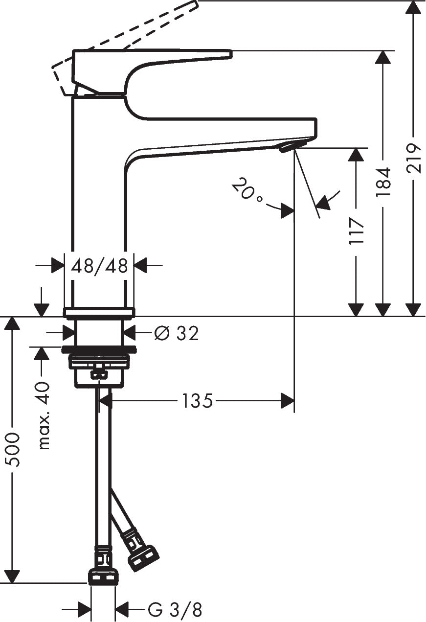Bateria umywalkowa hansgrohe Metropol 110