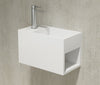 Umywalka wisząca z półką po prawej stronie PB2046 odlew mineralny - 33 x 18 x 20,5 cm - biały mat