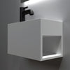 Umywalka wisząca z półką po prawej stronie PB2046 odlew mineralny - 33 x 18 x 20,5 cm - biały mat