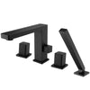 Bateria wannowa 4-otworowa 6081B dwuuchwytowa czarna