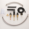 Bateria wannowa 4-otworowa 6081B dwuuchwytowa czarna