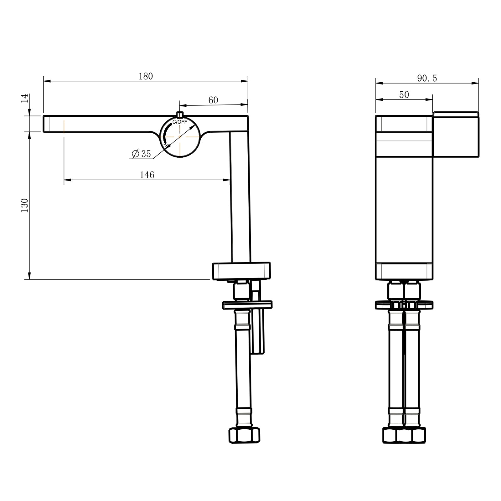 Designerska bateria umywalkowa bateria łazienkowa NT3110G